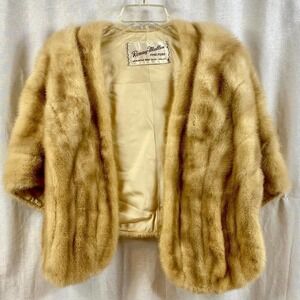 Romay Mullen Fine Furs -  Light golden brown Genuine Mink Fur Stole